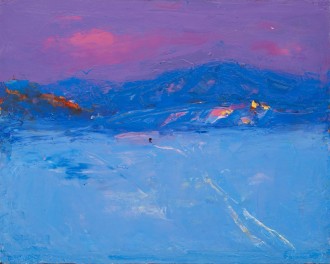 A. Kryvolap 'Snowy Polonyna', 2016, oil on canvas, 80x100
